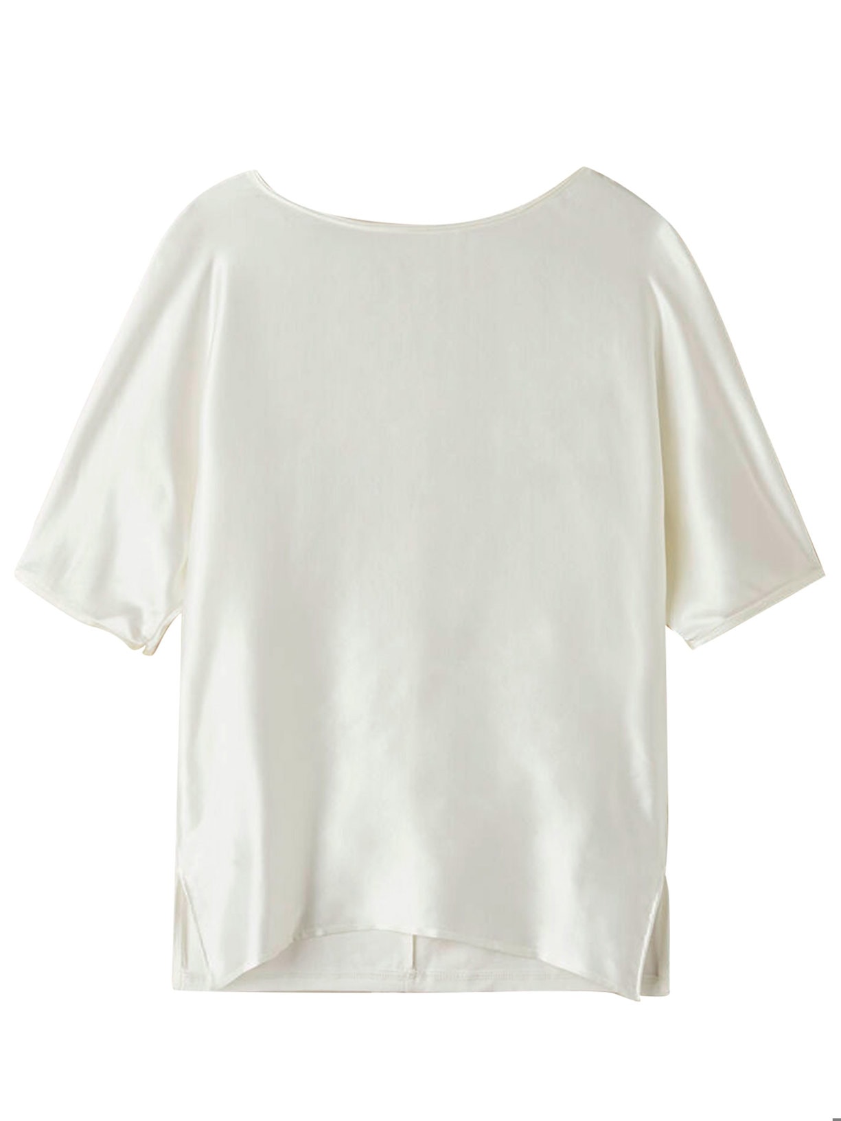 Blusa Manga Curta Em Seda e Modal - Marfim