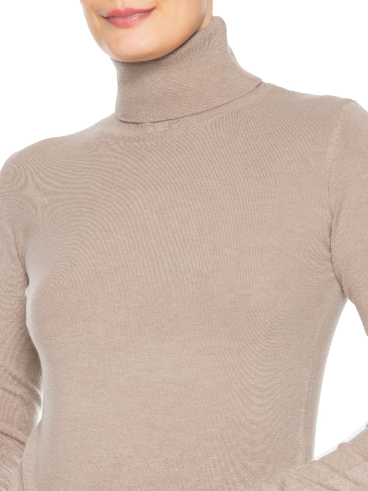 Blusa Manga Longa Blend Cashmere Bege Market 33