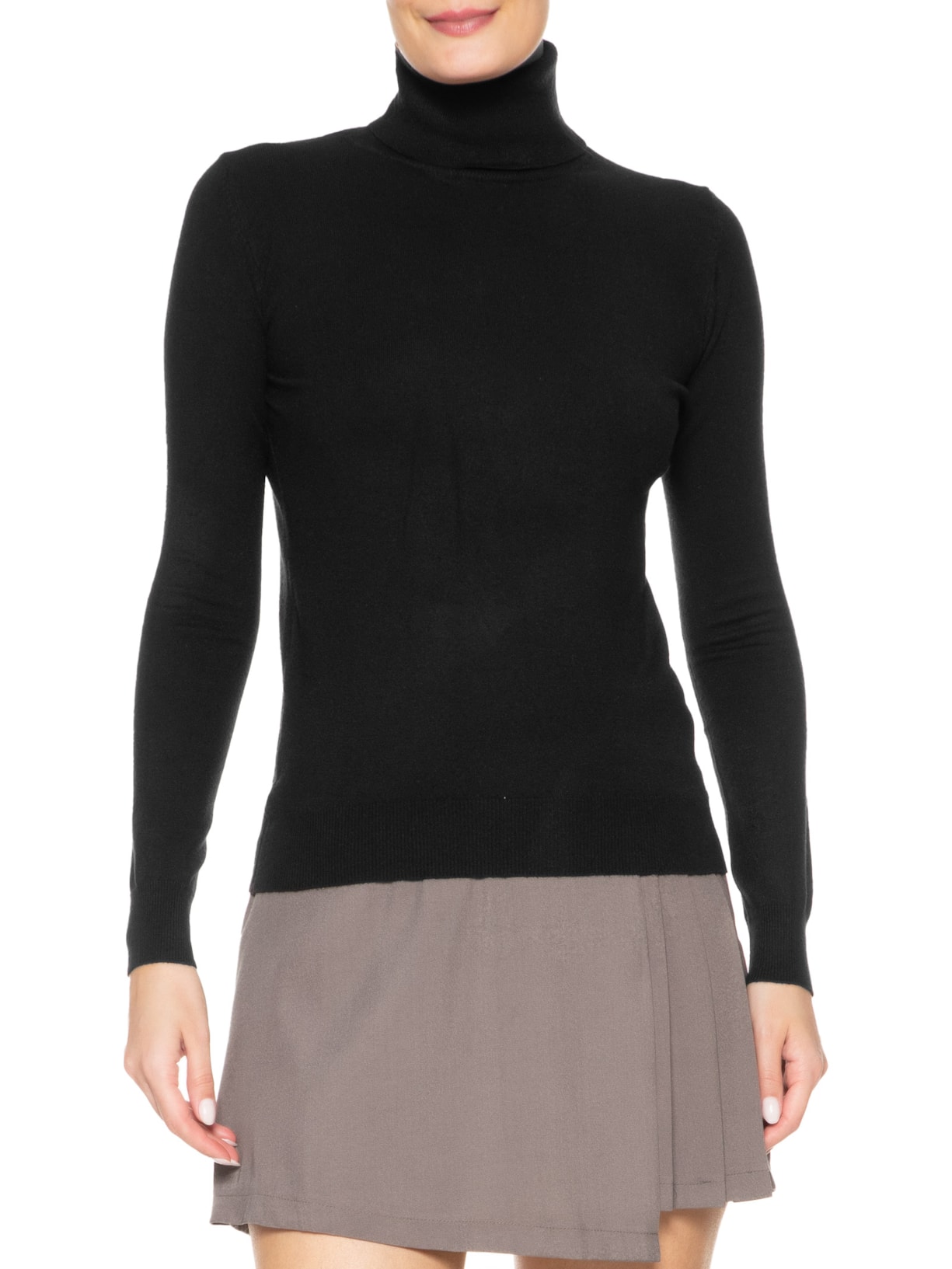 Blusa Manga Longa Blend Cashmere Preto Market 33