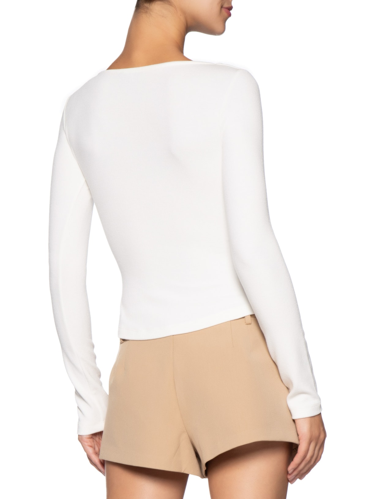 Blusa Manga Longa Detalhe Busto – Branco Farm