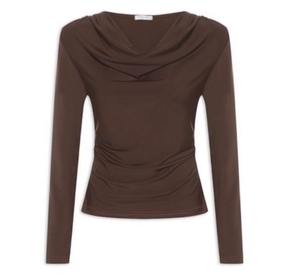 Blusa Manga Longa Feminina Degagê - Marrom