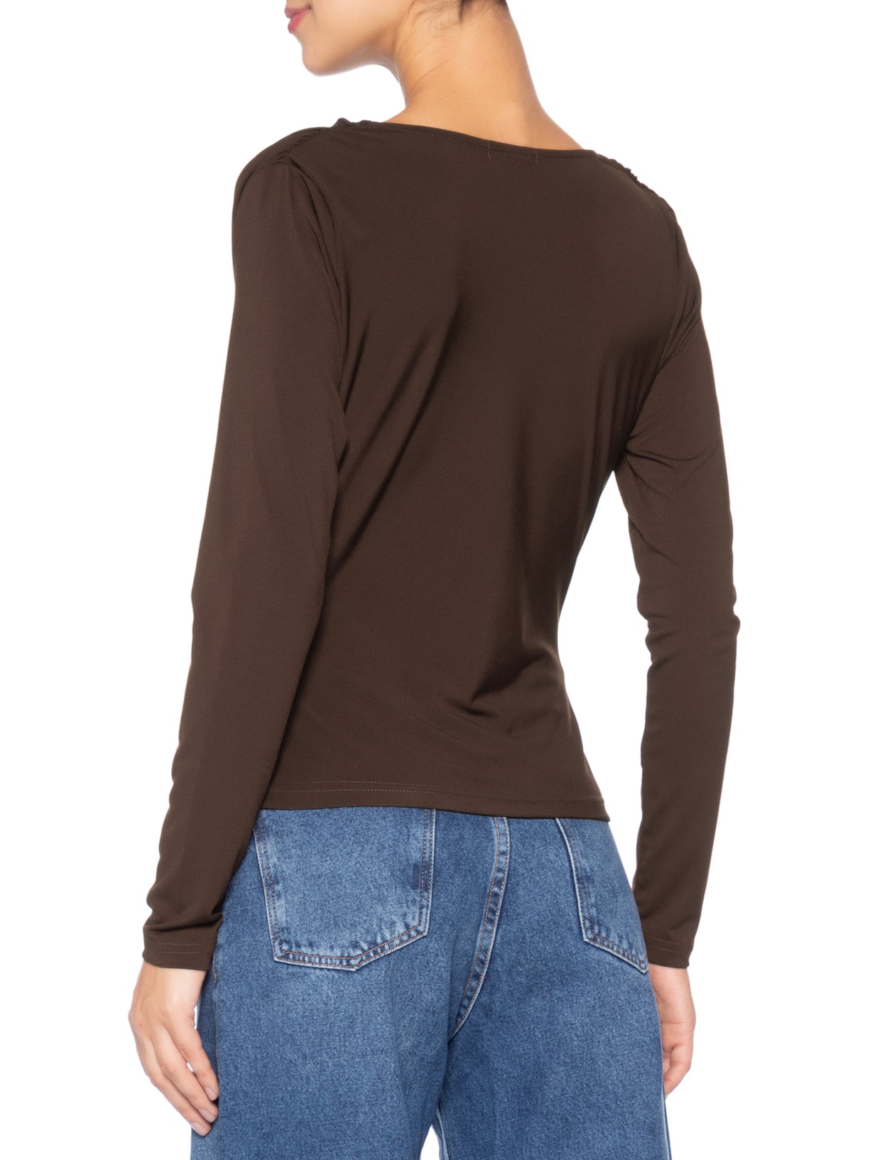 Blusa Manga Longa Feminina Degagê Marrom Market 33