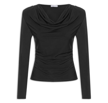 Blusa Manga Longa Feminina Degagê - Preto