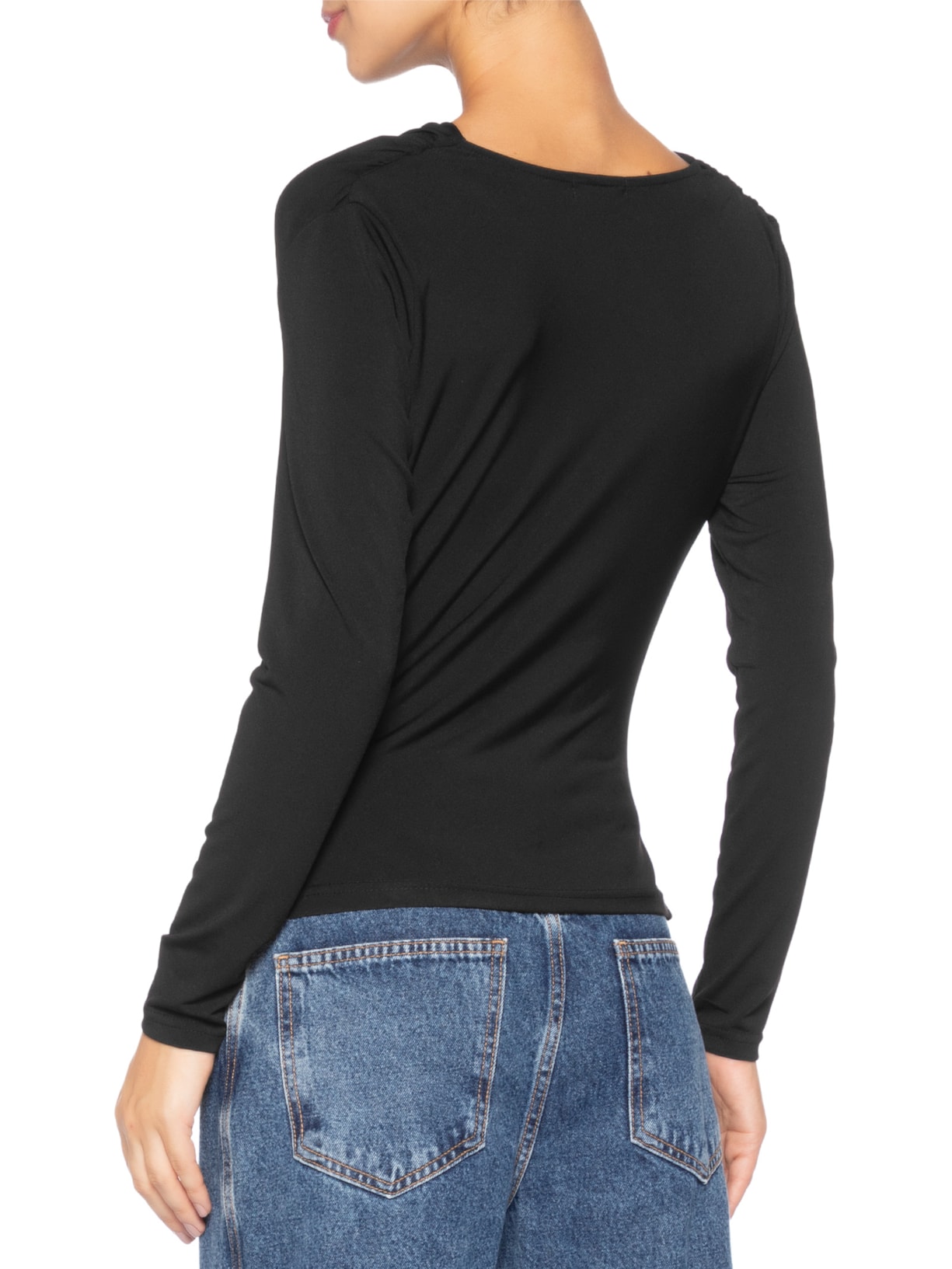 Blusa Manga Longa Feminina Degagê Preto Market 33