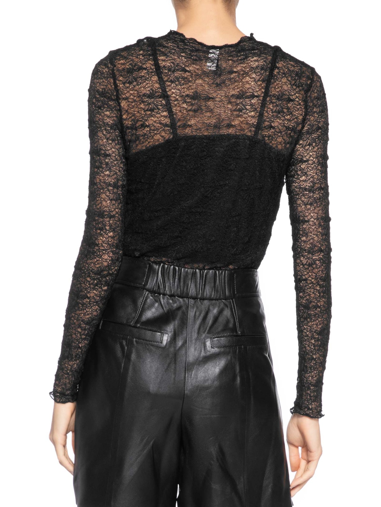 Blusa Manga Longa Feminina em Renda – Preto Market 33