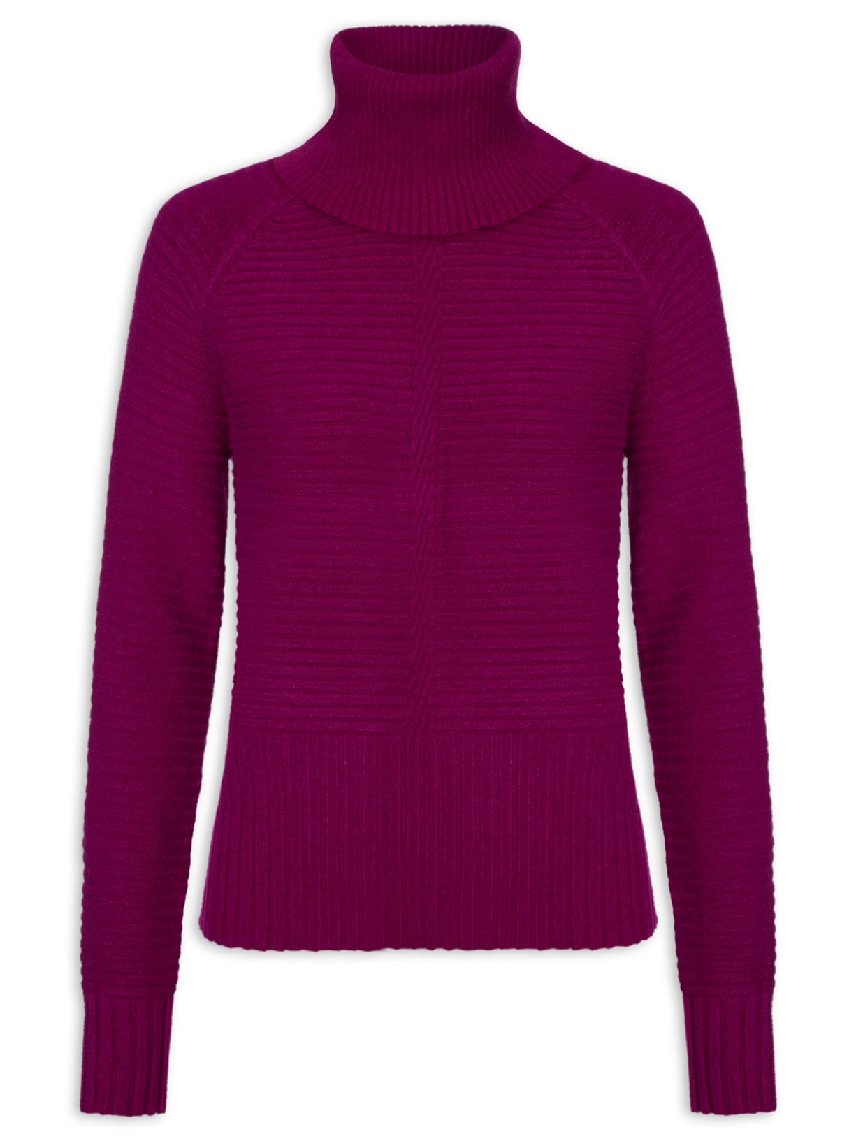 Blusa Manga Longa Feminina Tricot Com Gola Alta - Rosa