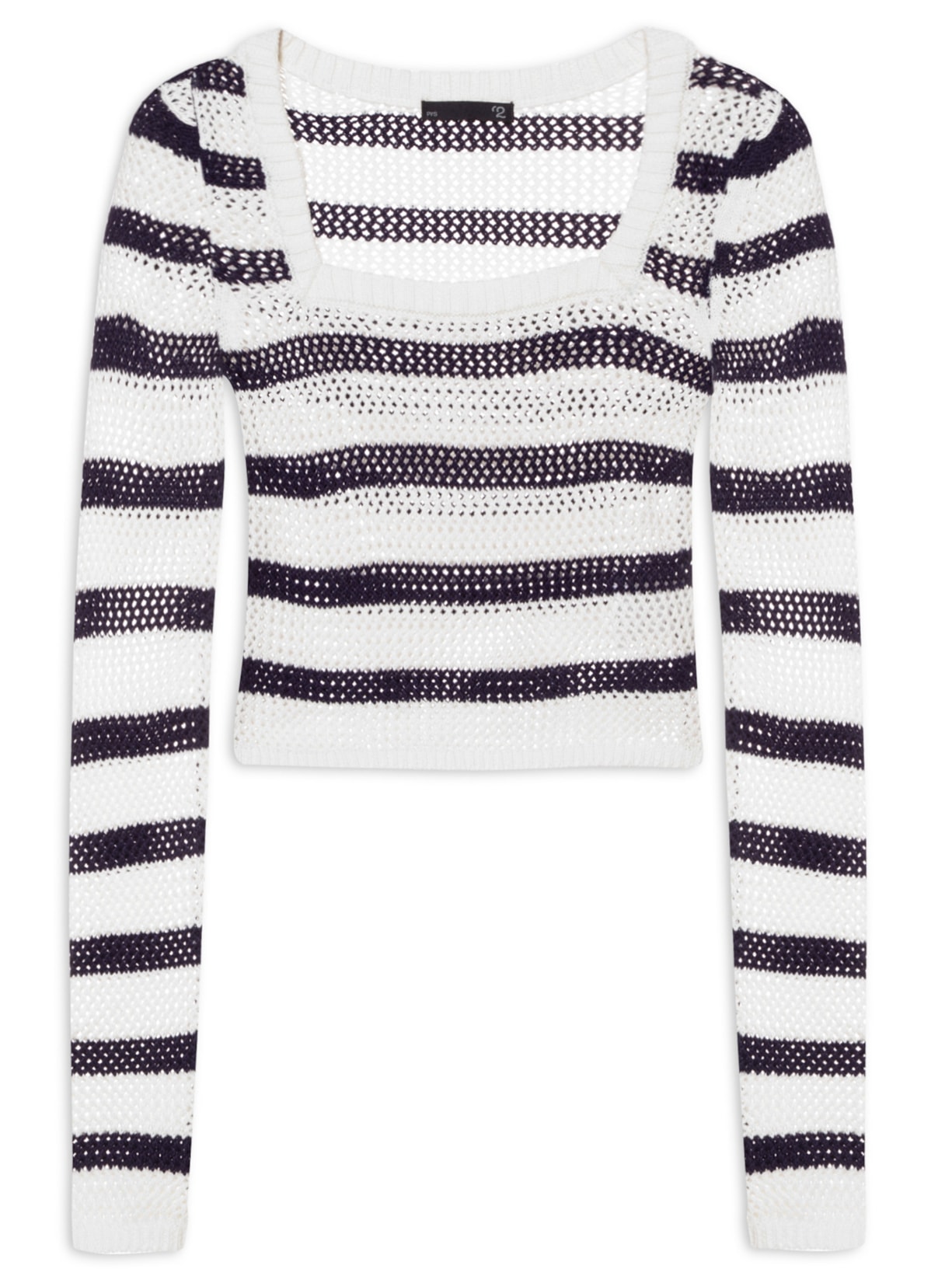 Blusa Manga Longa Feminina Tricot Listrada Branco '2Essential