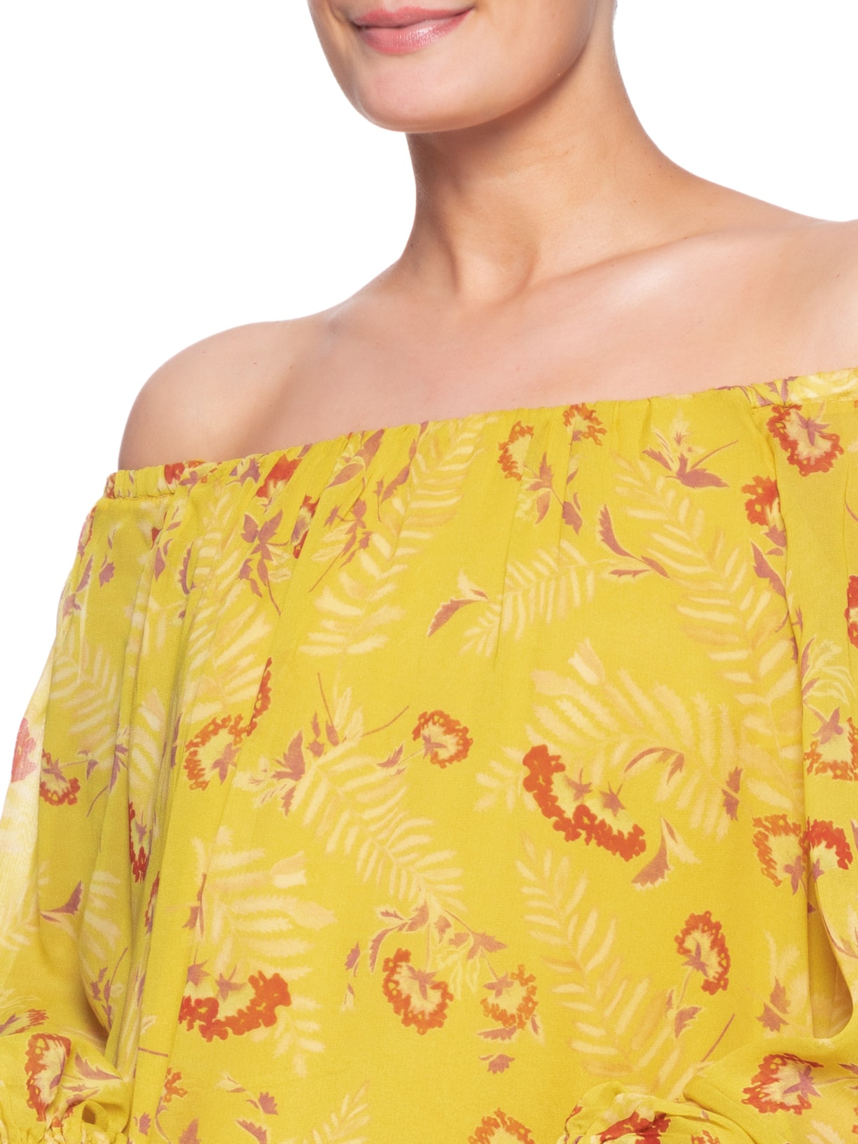 Blusa Manga Longa GGT Estampa Daisy- Amarelo Maria Filó