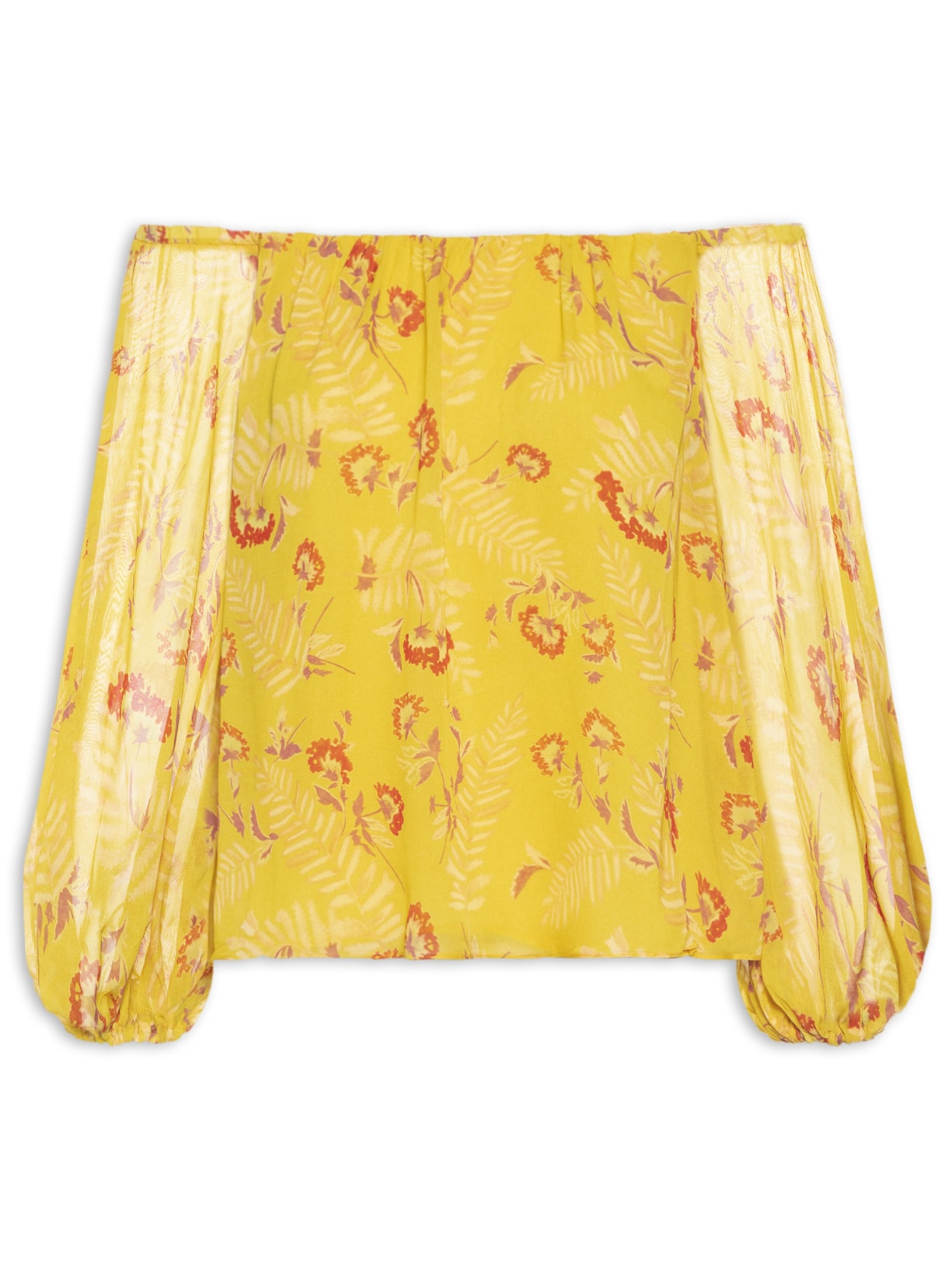 Blusa Manga Longa GGT Estampa Daisy- Amarelo