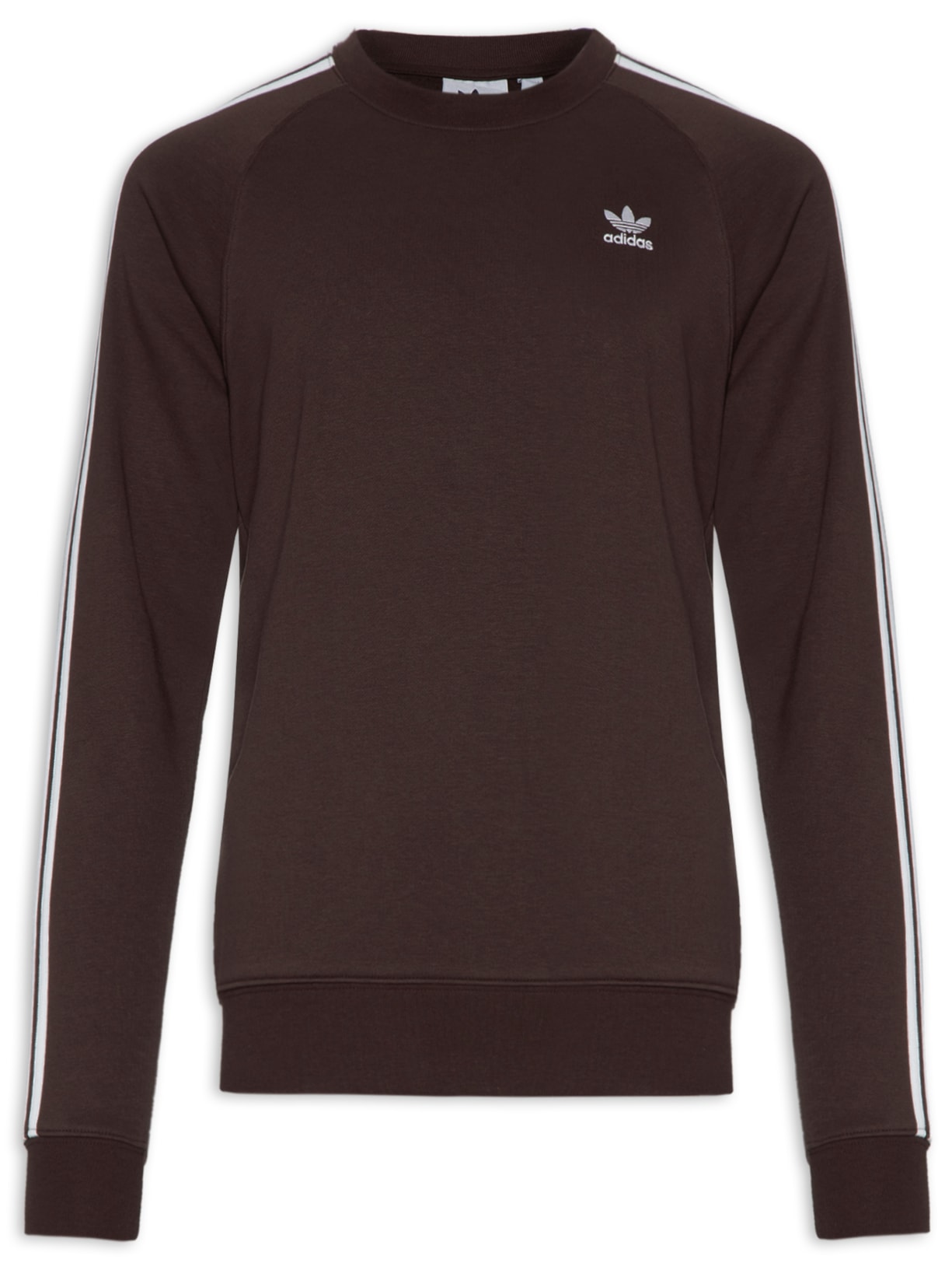 Blusa Masculina 3 Stripes Crew - Marrom