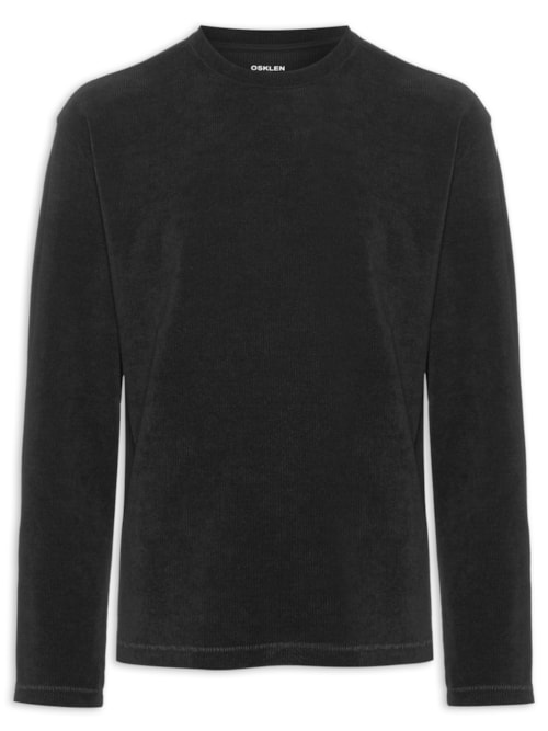 Blusa Masculina Agasalho Denver Canelado - Preto
