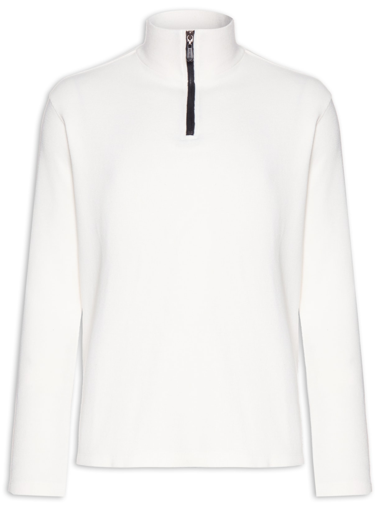 Blusa Masculina Agasalho Manga Longa Gola Alta Texture - Branco