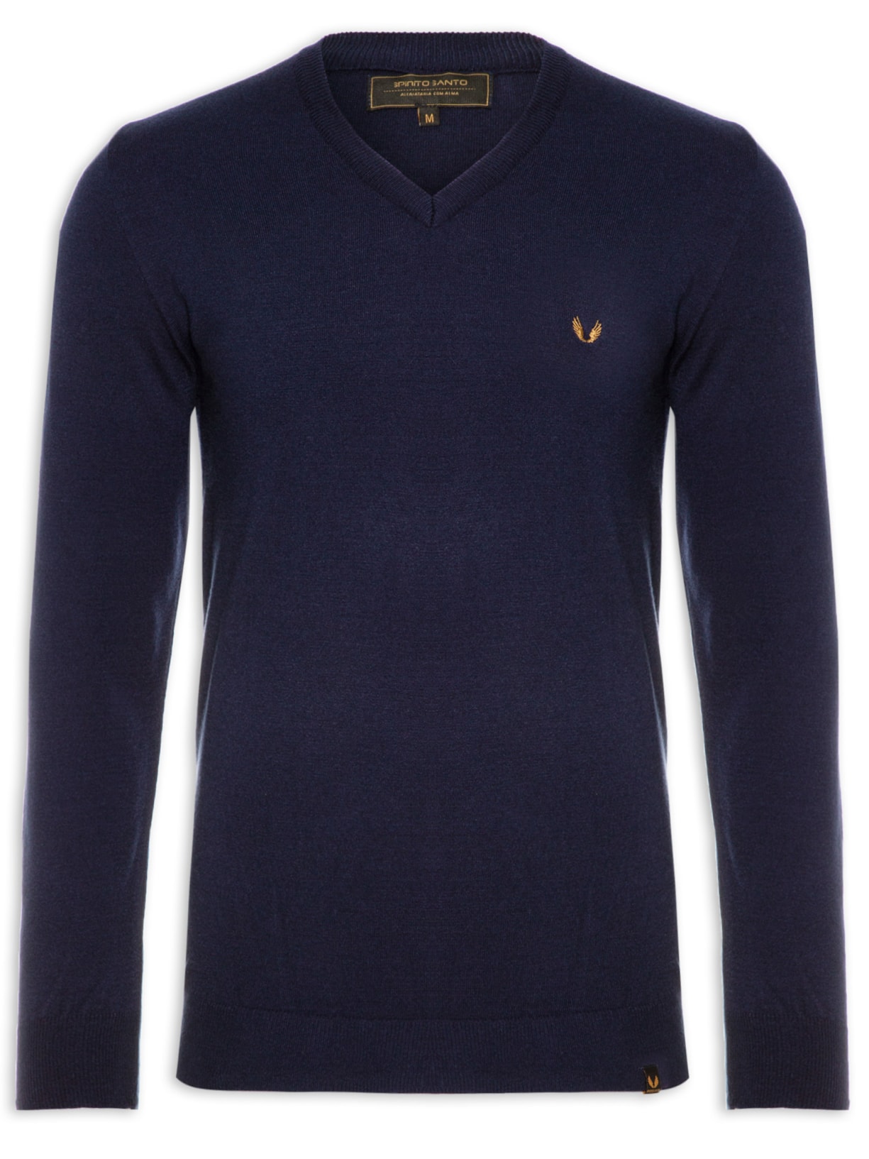 Blusa Masculina Basic Super Touch Gola V - Azul