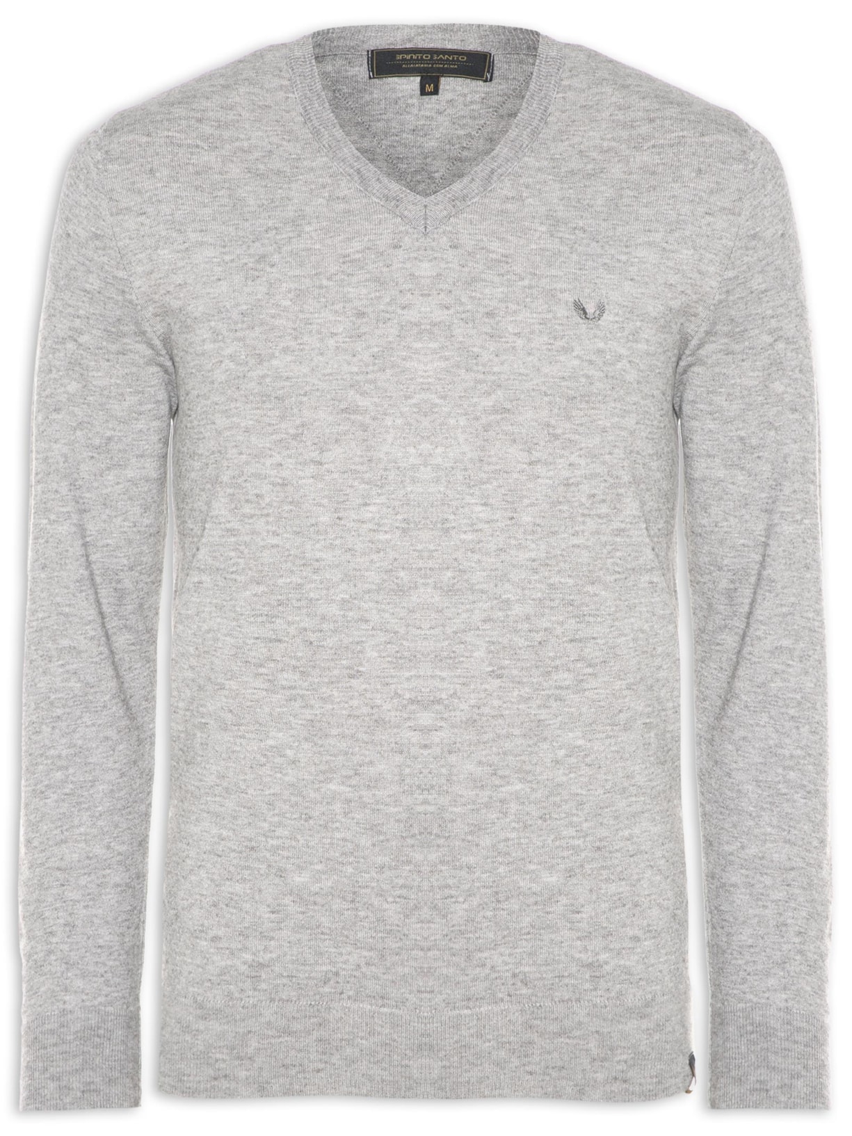 Blusa Masculina Basic Super Touch Gola V - Cinza