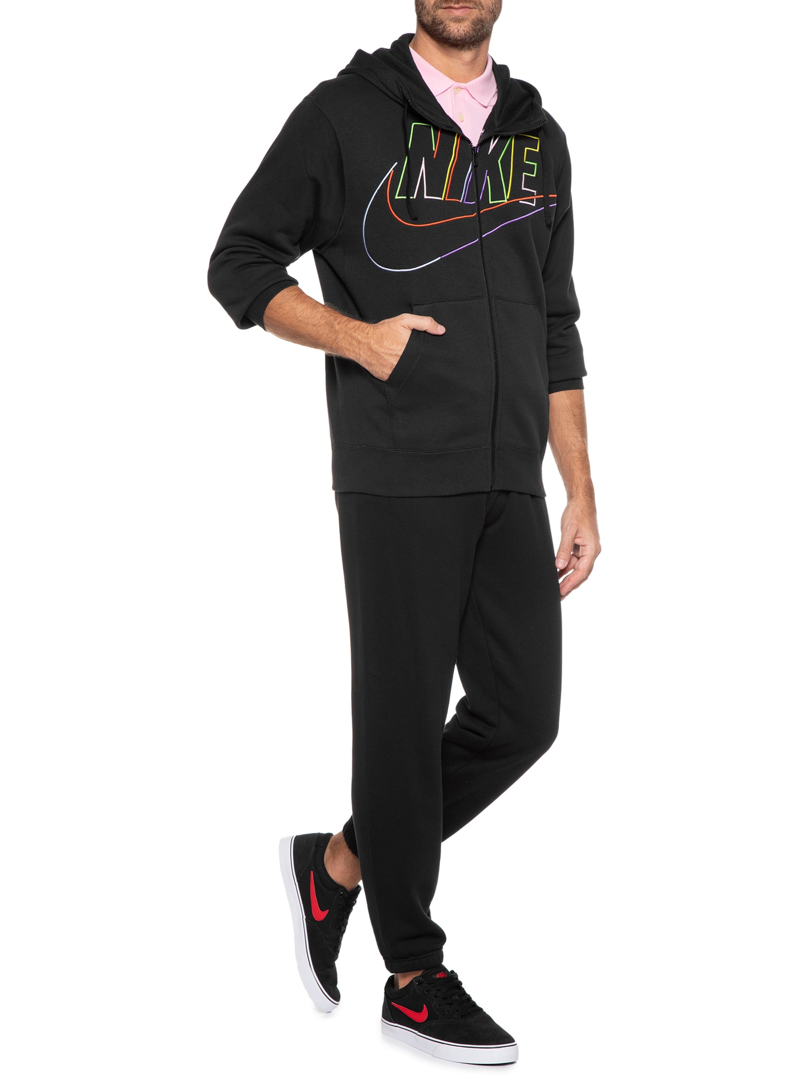 Blusa Masculina Club Bb Fz Hoodie Mcf - Nike - Preto