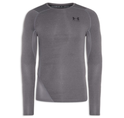Blusa Masculina Compressão Ua Hg Comp Ls - Cinza