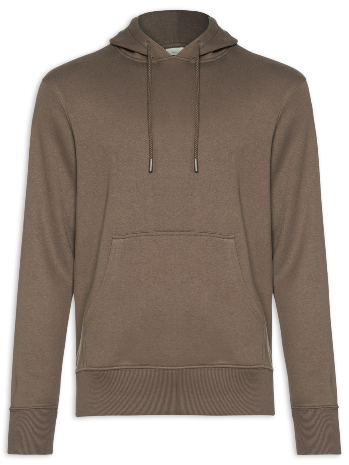 Blusa Masculina de Moletom Básico Com Capuz - Marrom