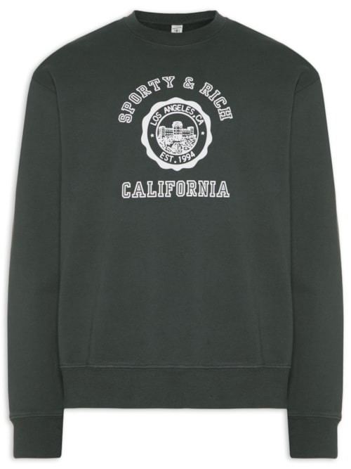 Blusa Masculina De Moletom California Emblem Crewneck - Preto