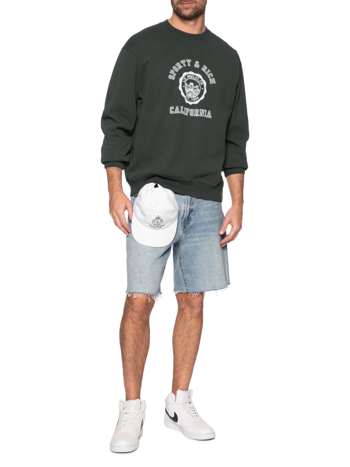 Blusa Masculina De Moletom California Emblem Crewneck Preto Sporty & Rich