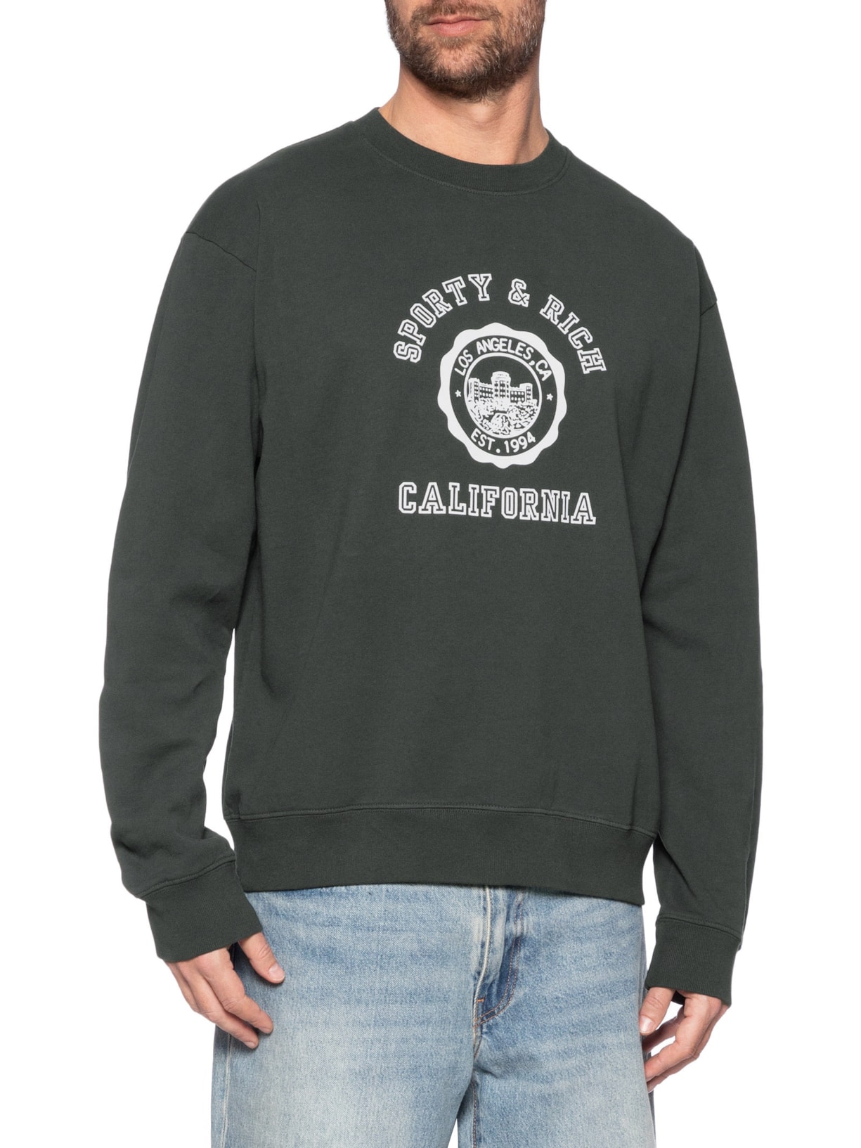 Blusa Masculina De Moletom California Emblem Crewneck Preto Sporty & Rich