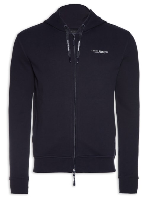 Blusa Masculina de Moletom com Capuz - Azul