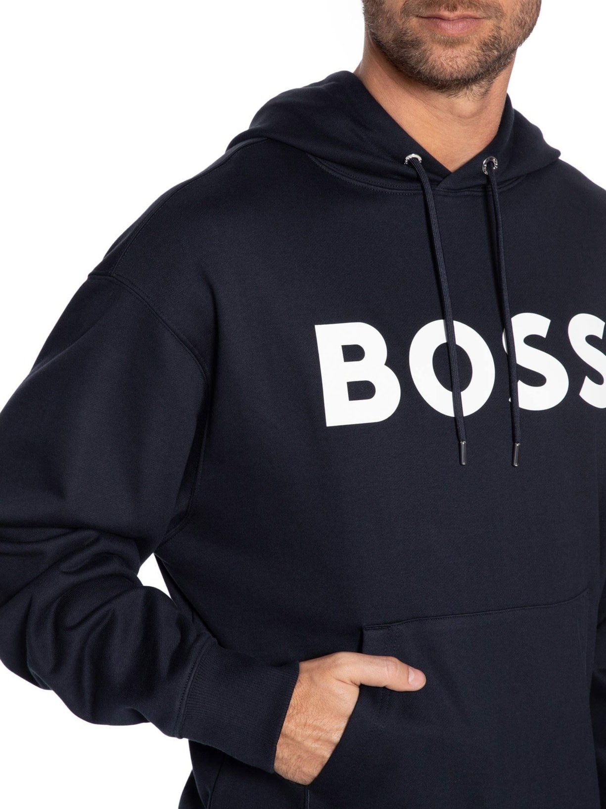 Blusa Masculina de Moletom com Gorro Sullivan Azul Boss