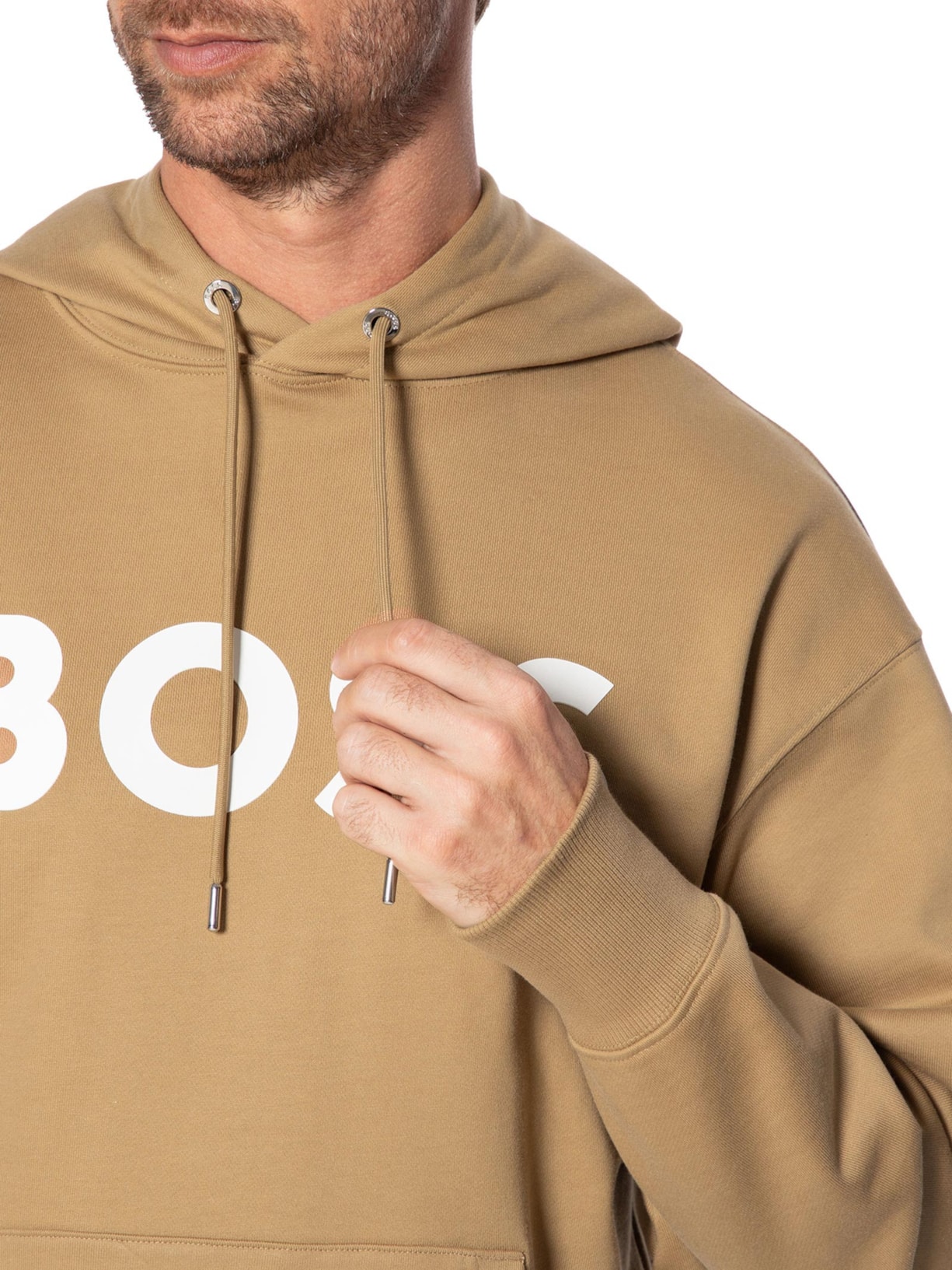 Blusa Masculina de Moletom com Gorro Sullivan Bege Boss