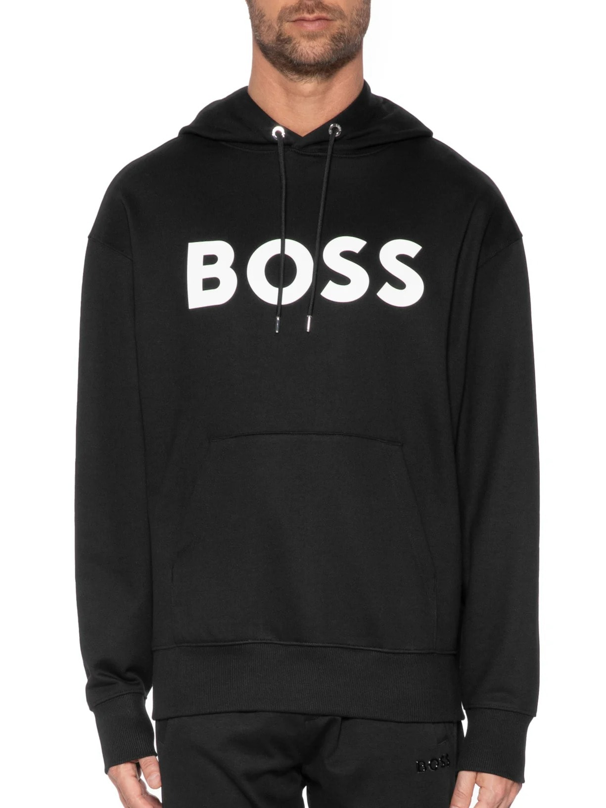 Blusa Masculina de Moletom com Gorro Sullivan Preto Boss