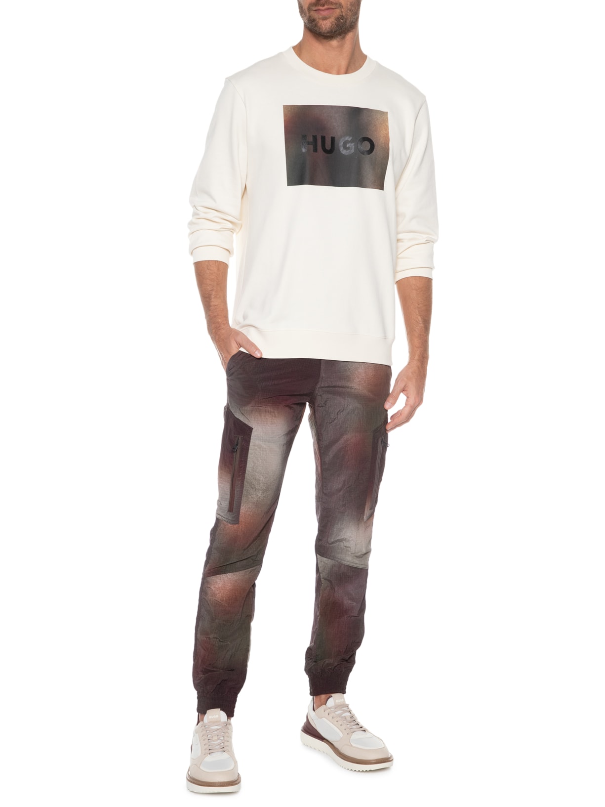 Blusa Masculina De Moletom Duragol 232 Bege Hugo