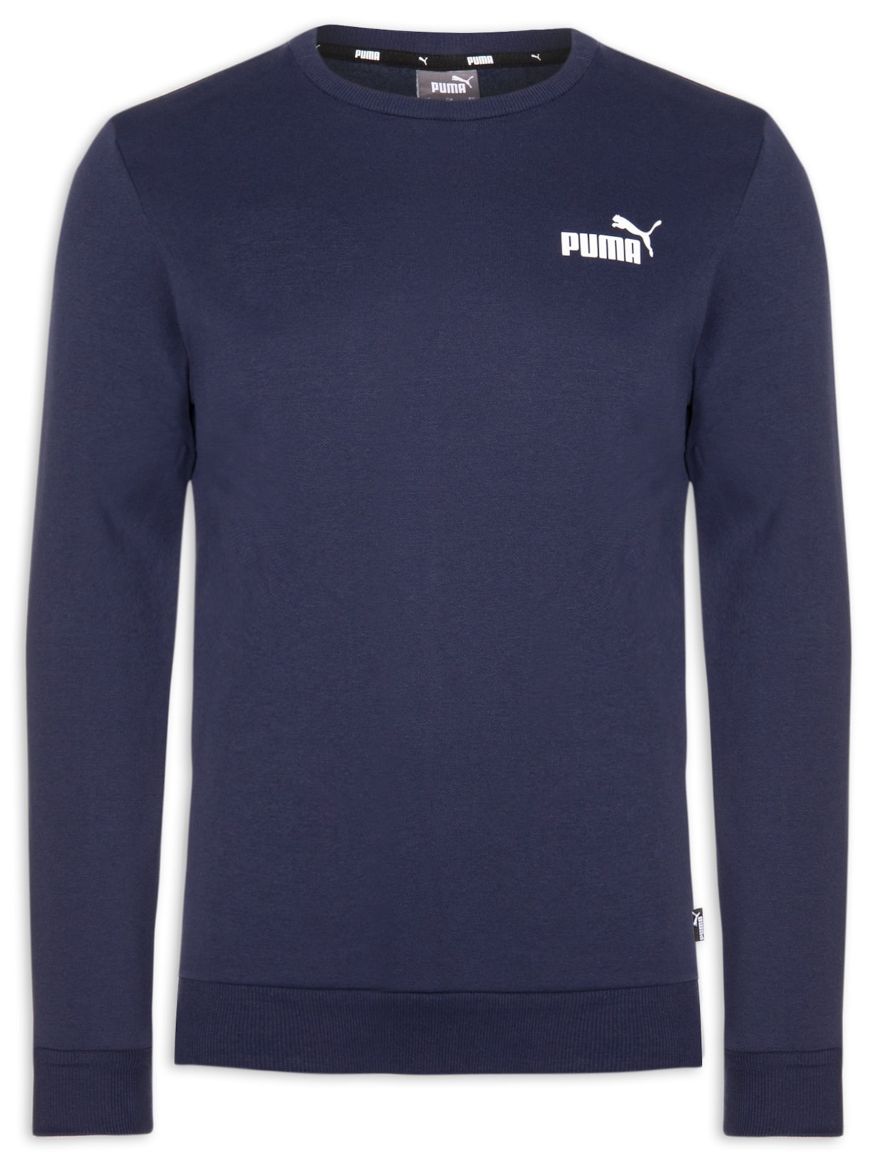 Blusa Masculina De Moletom Ess Small Logo Crew Puma Azul