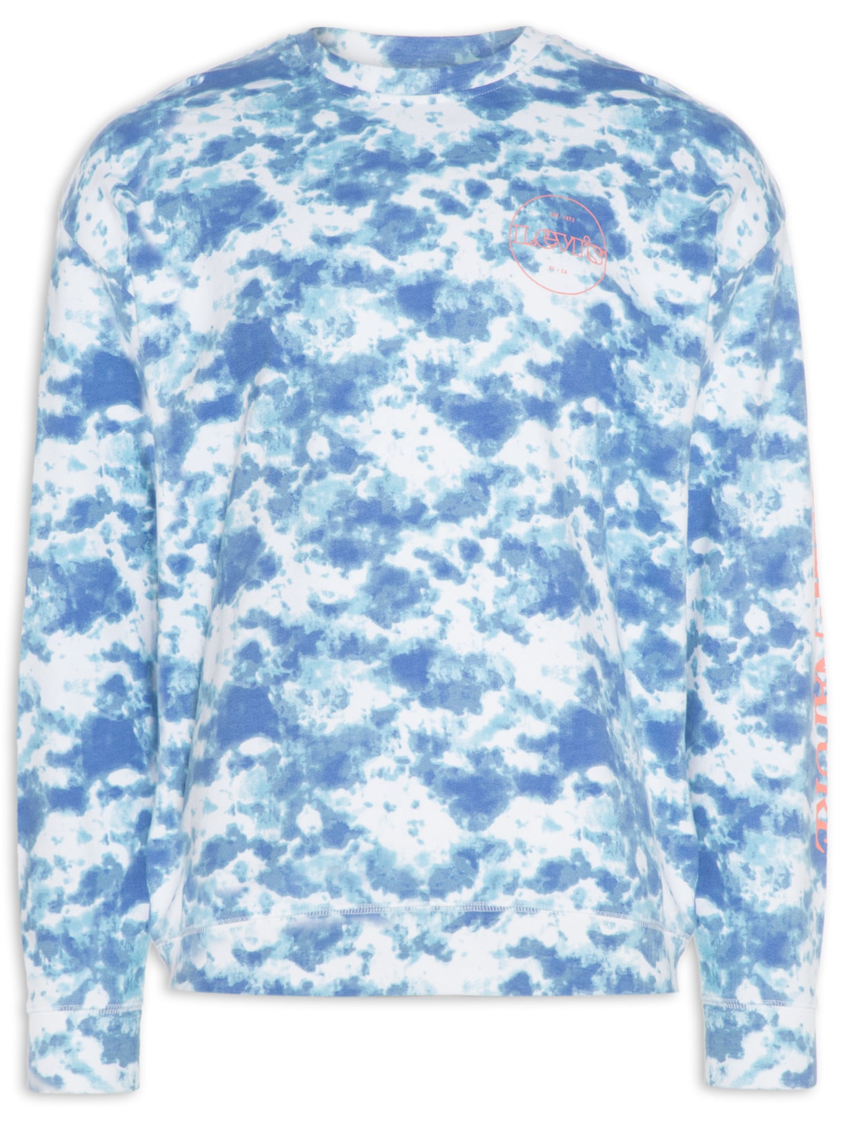 Blusa Masculina De Moletom Fechado New Oversized Crew - Azul