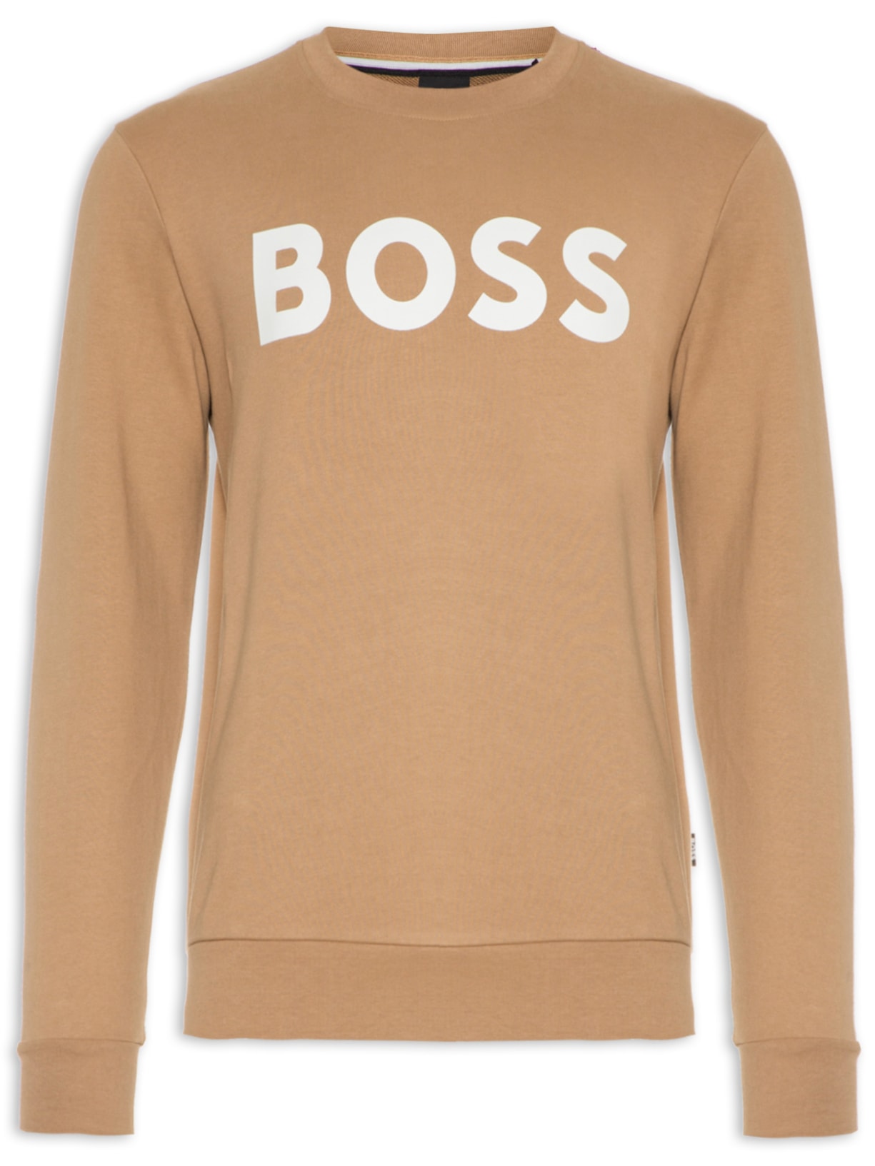 Blusa Masculina de Moletom Gola Careca Soleri Bege Boss