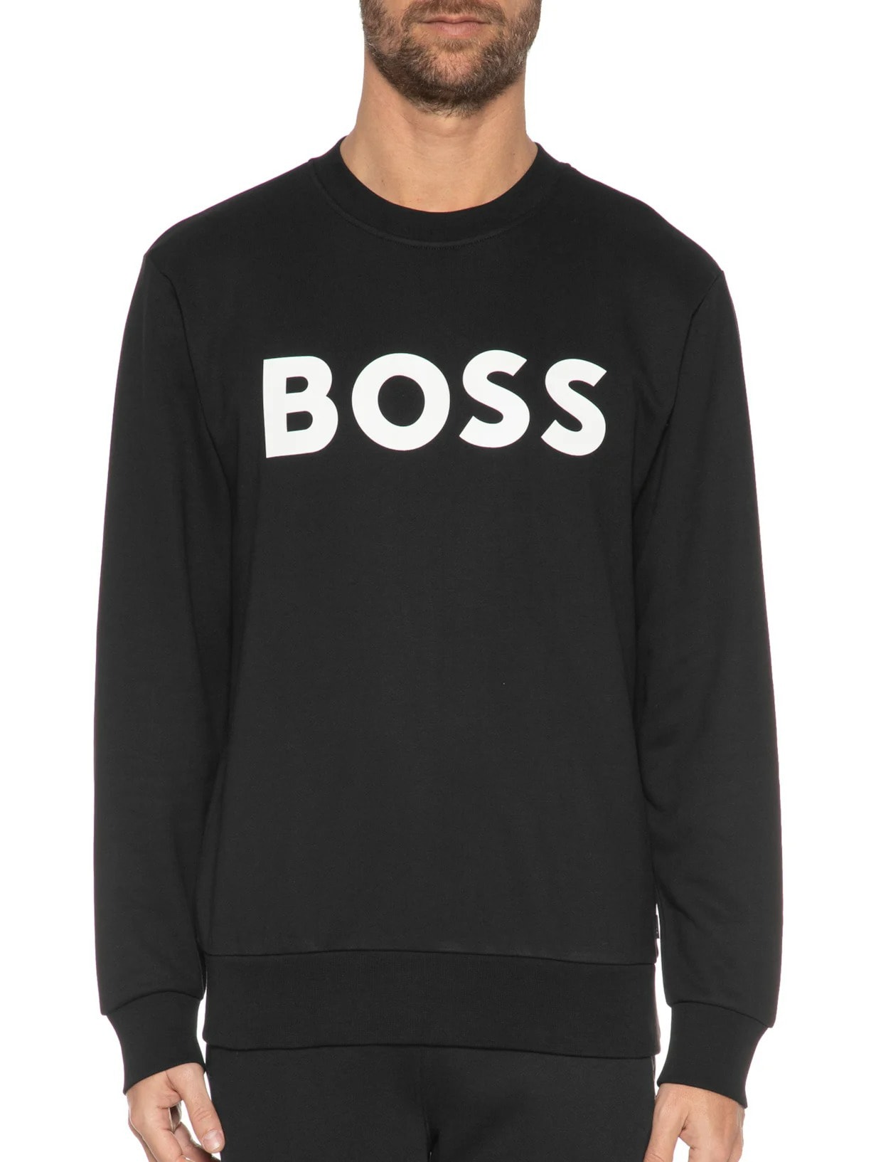 Blusa Masculina de Moletom Gola Careca Soleri Preto Boss
