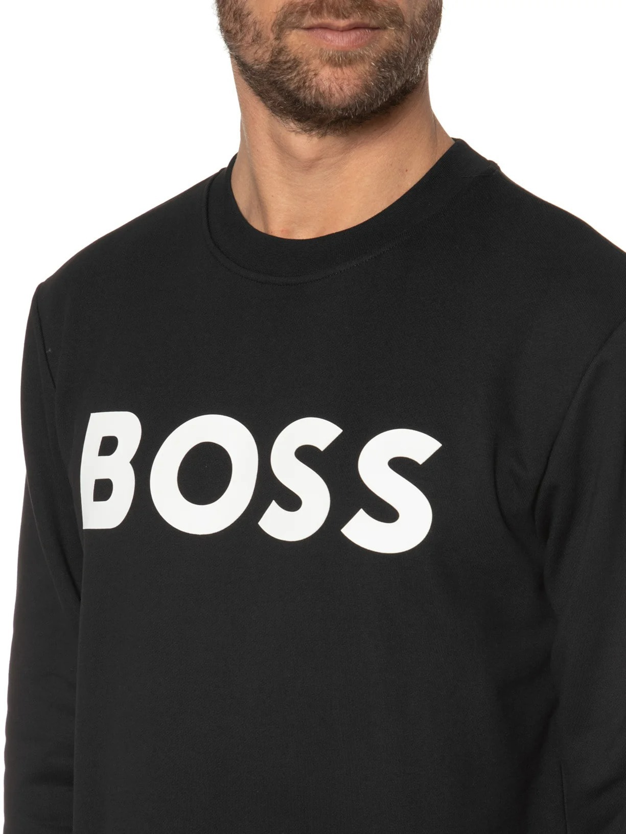 Blusa Masculina de Moletom Gola Careca Soleri Preto Boss