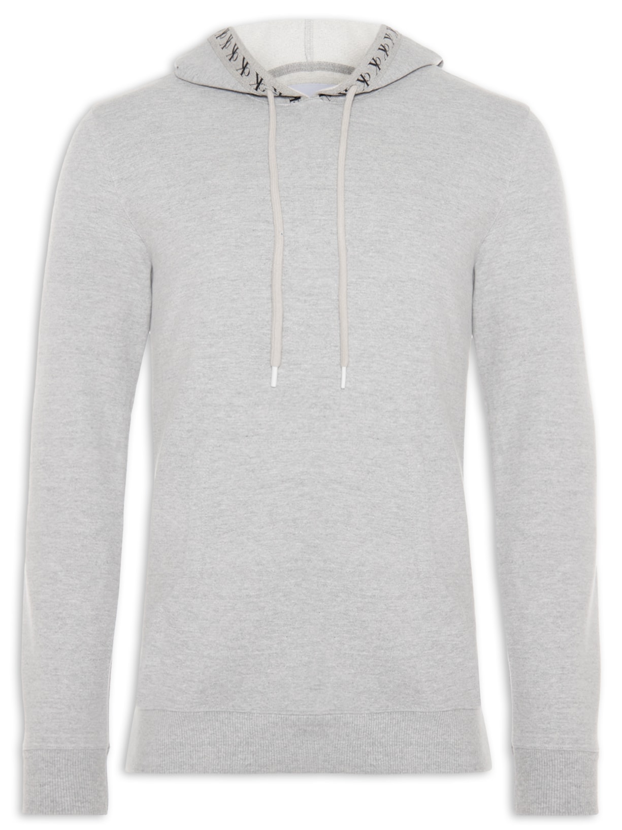 Blusa Masculina De Moletom Logo Capuz - Cinza