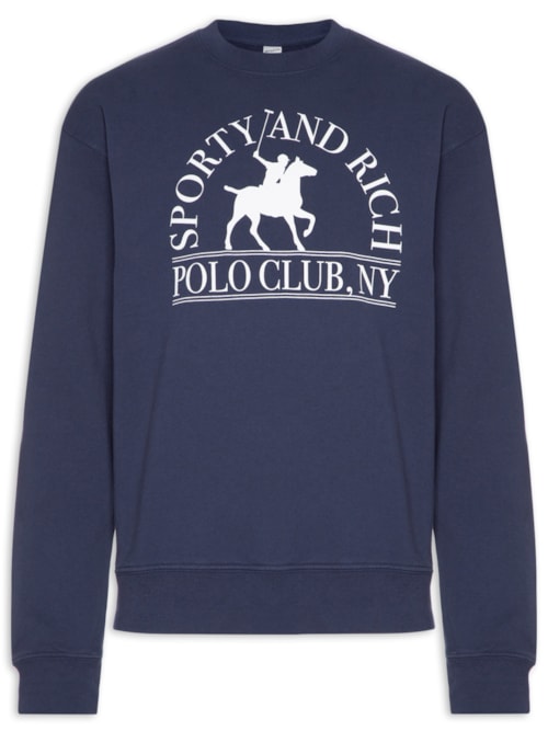 Blusa Masculina De Moletom Polo Club Crewneck - Azul