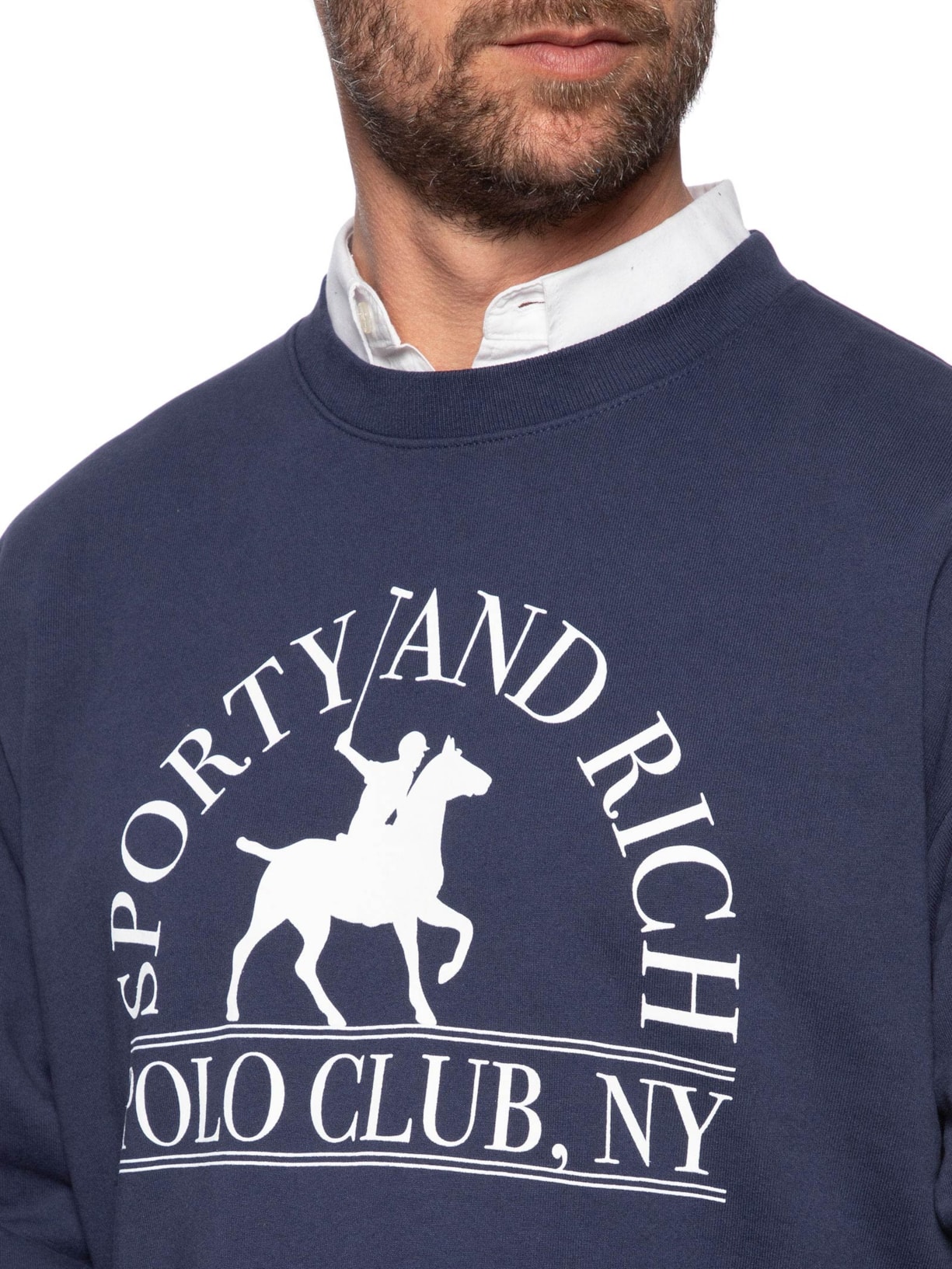 Blusa Masculina De Moletom Polo Club Crewneck Azul Sporty & Rich