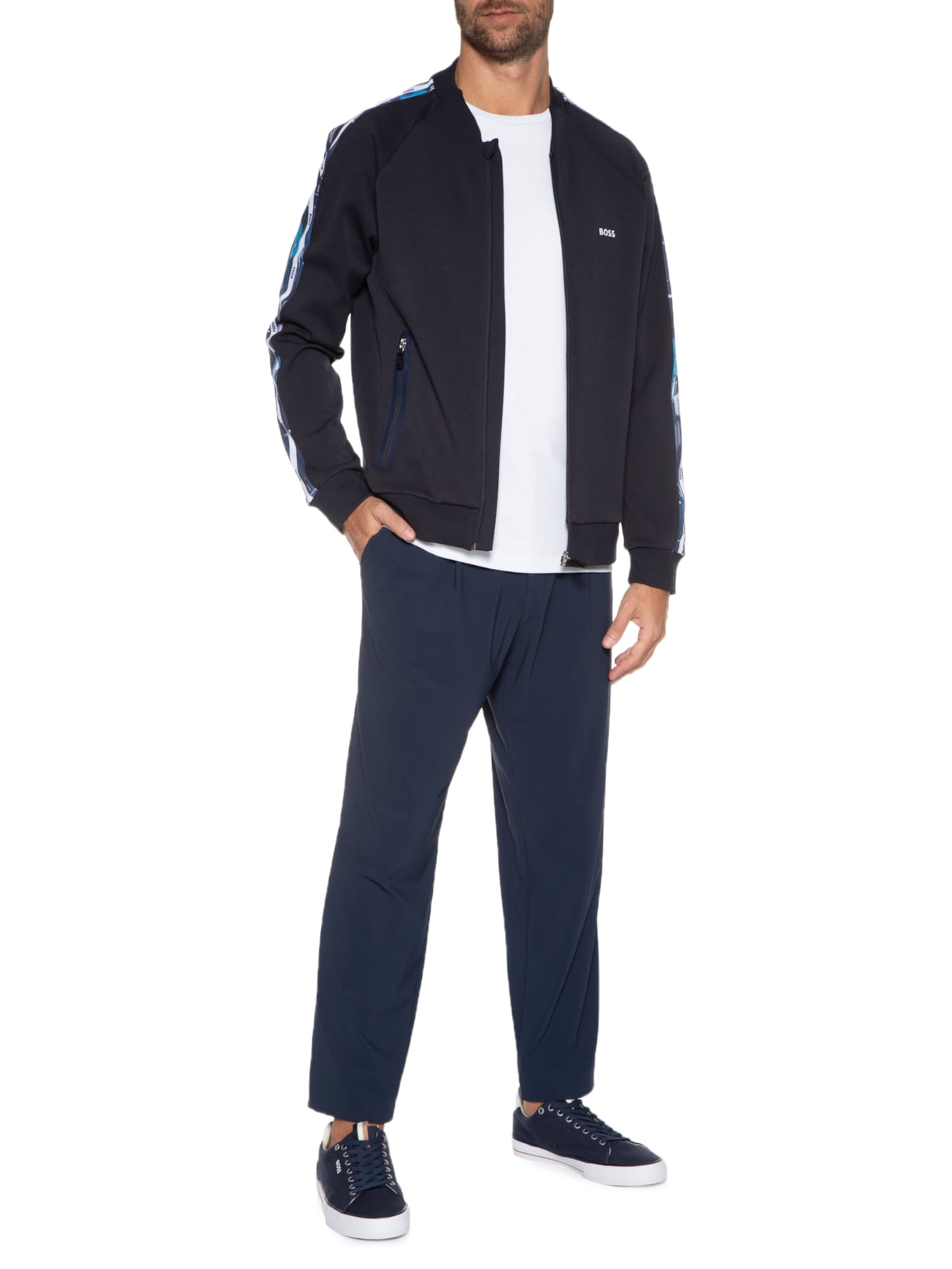 Blusa Masculina De Moletom Skarley Azul Boss