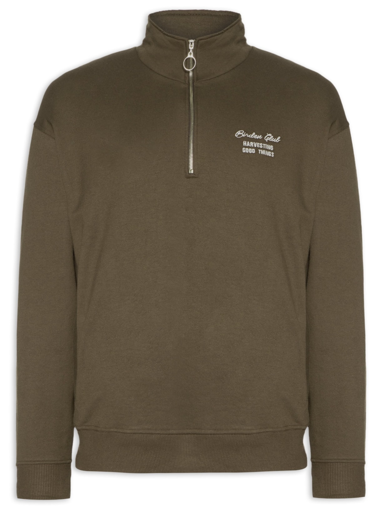 Blusa Masculina De Moletom Soft Half Zip Golfer Cacau - Marrom