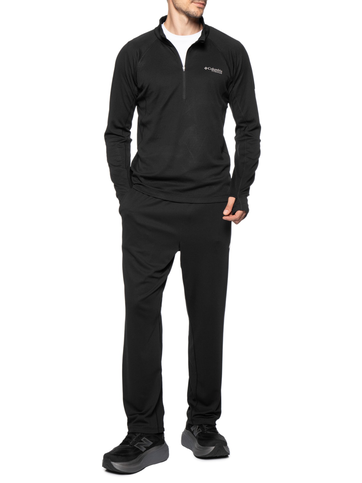 Blusa Masculina Driventure Half Zip Preto Columbia