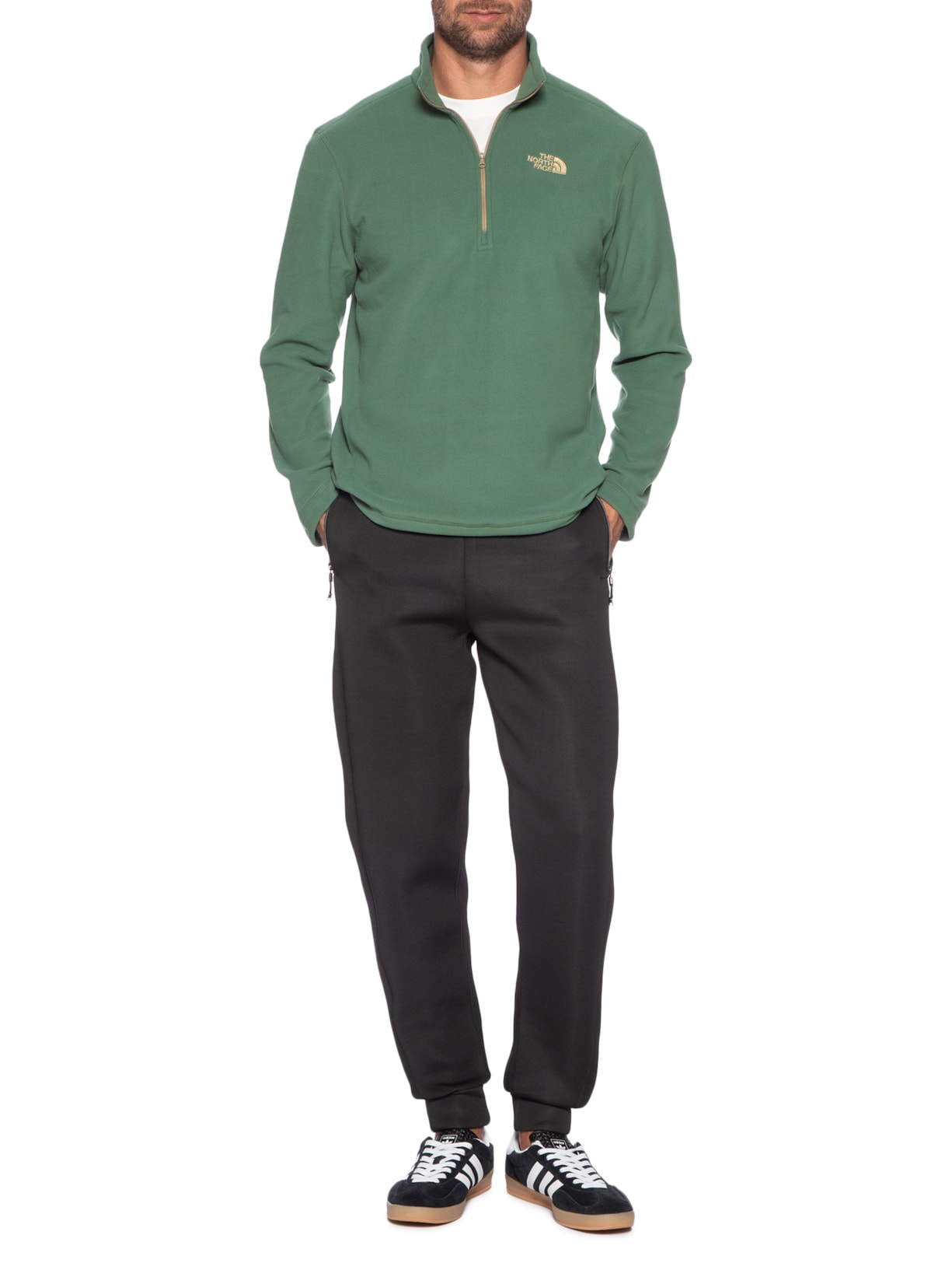 Blusa Masculina Fleece Glacier 1/4 Zl Verde The North Face