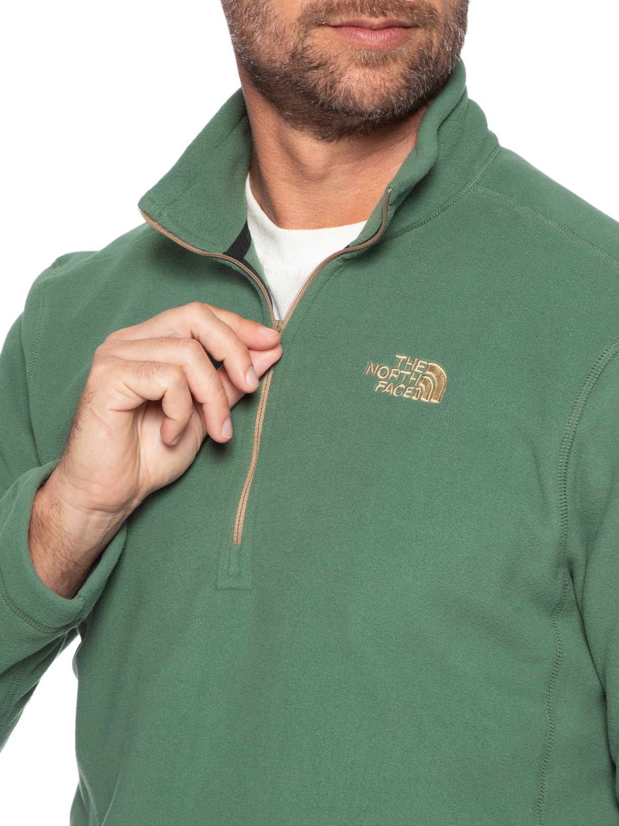Blusa Masculina Fleece Glacier 1/4 Zl Verde The North Face