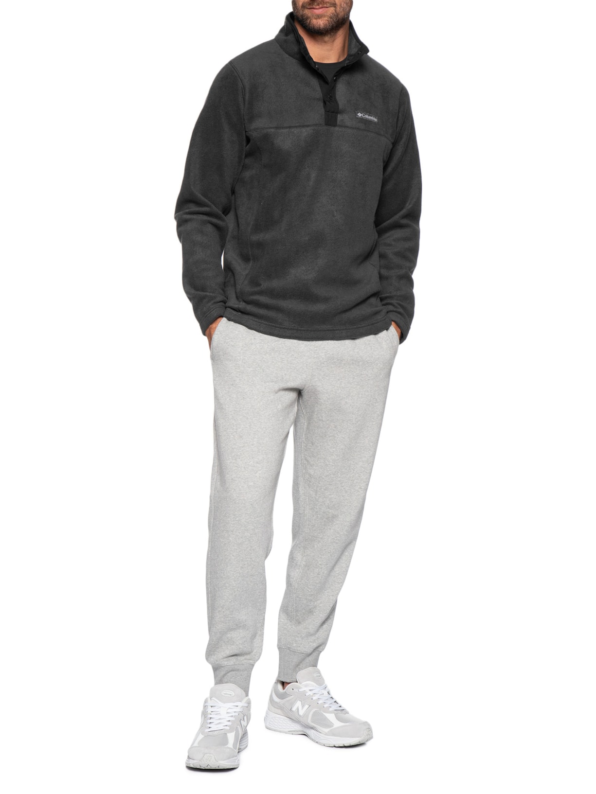 Blusa Masculina Fleece Steens Mountain™ Half Snap II Preto Columbia