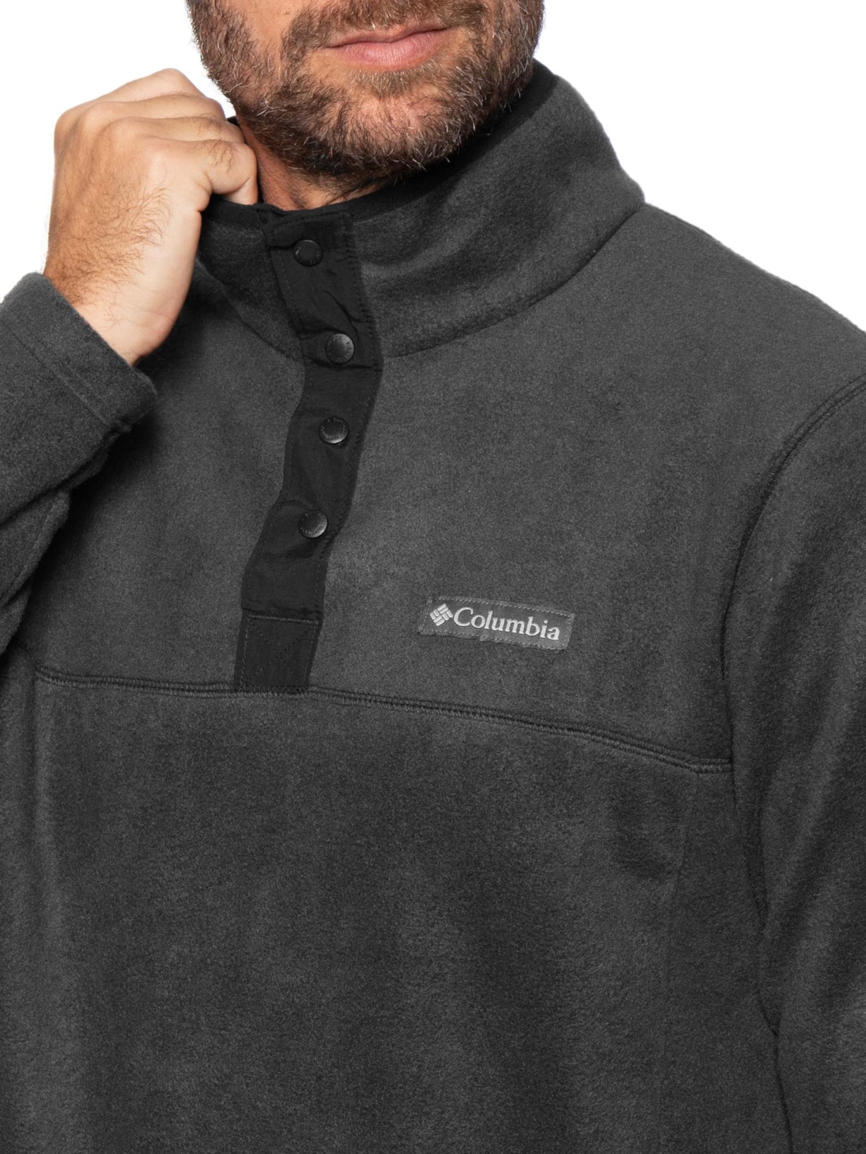 Blusa Masculina Fleece Steens Mountain™ Half Snap II Preto Columbia