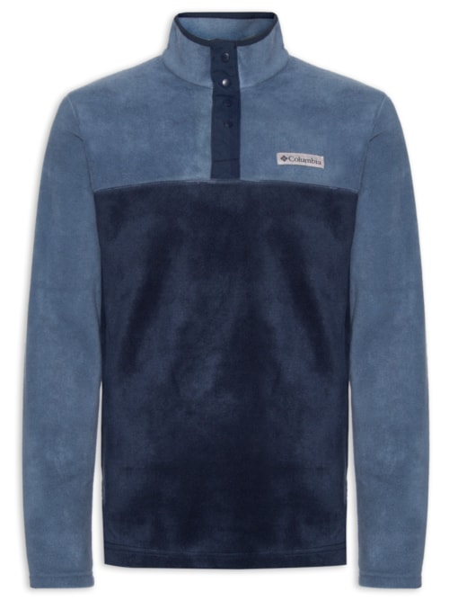 Blusa Masculina Fleece Vista Com Botão Steens Mountain™ II - Azul