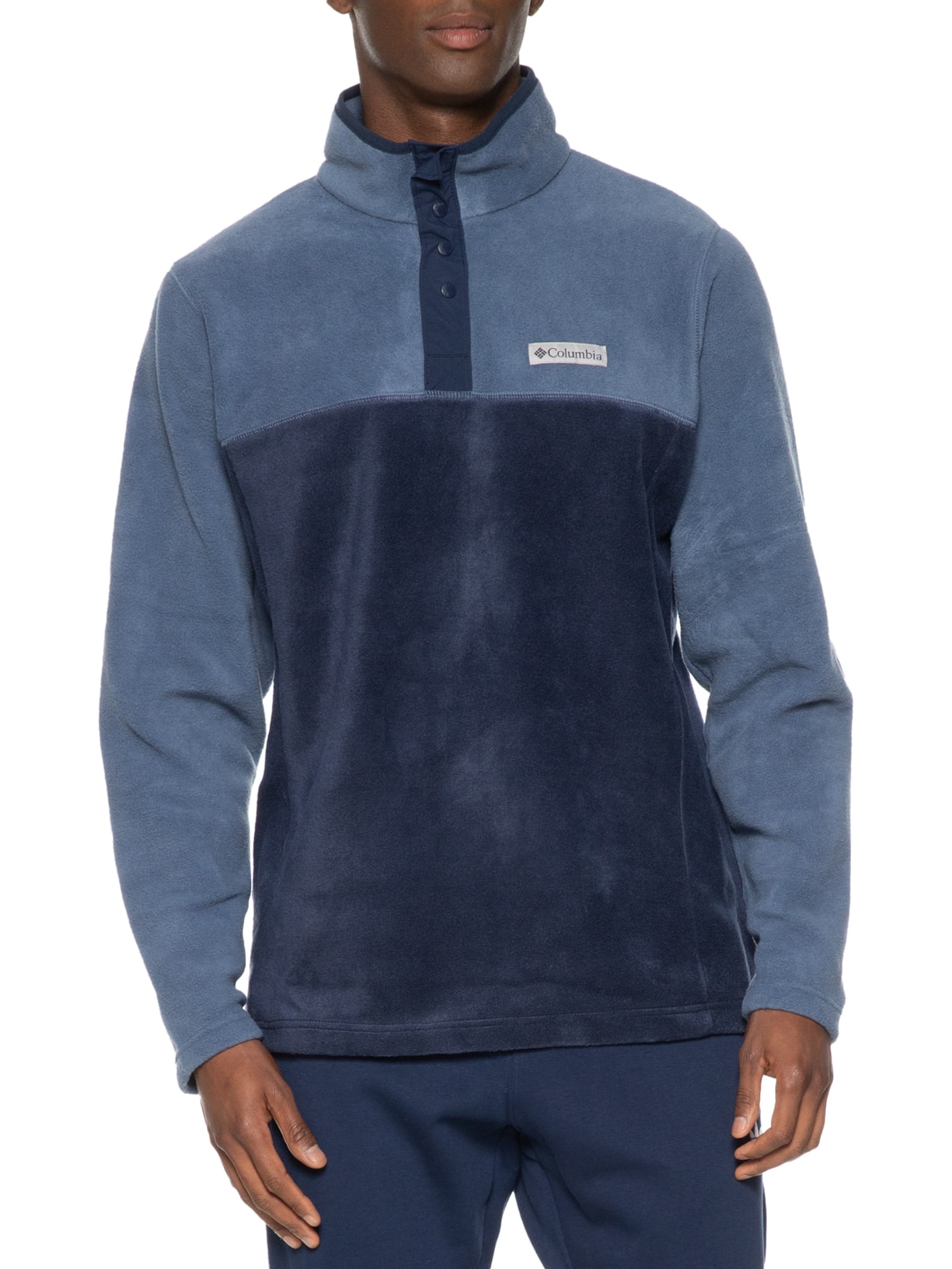 Blusa Masculina Fleece Vista Com Botão Steens Mountain II Azul Columbia