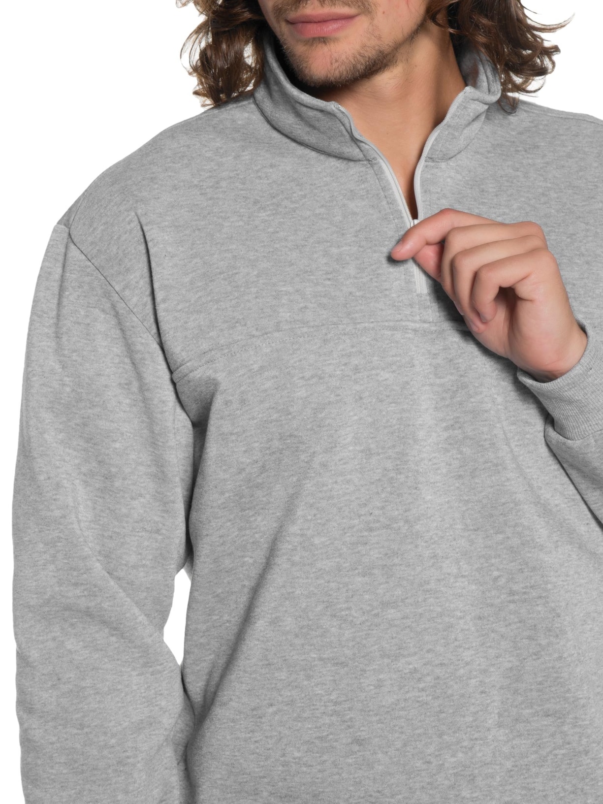 Basiq Men Blusa Masculina Gola Alta Com Meio Zíper Moletom