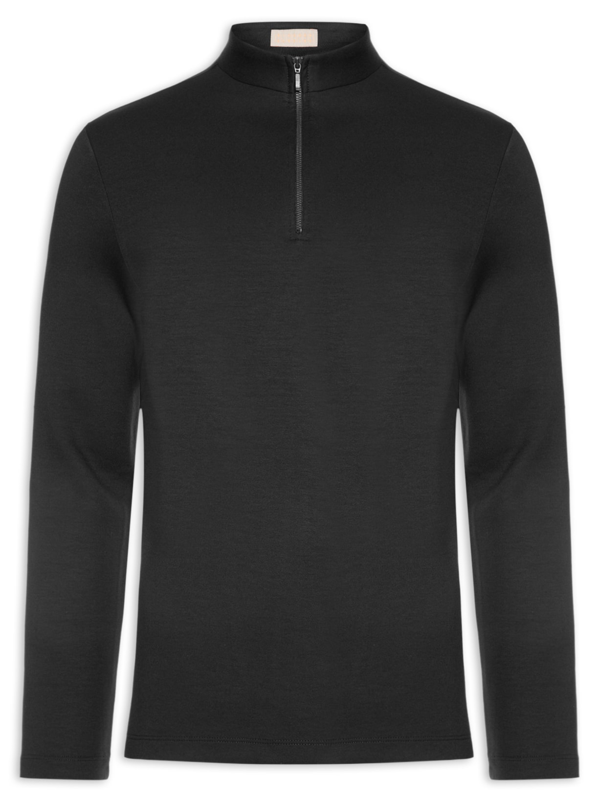 Blusa Masculina Gola Rolê Half Zíper - Preto
