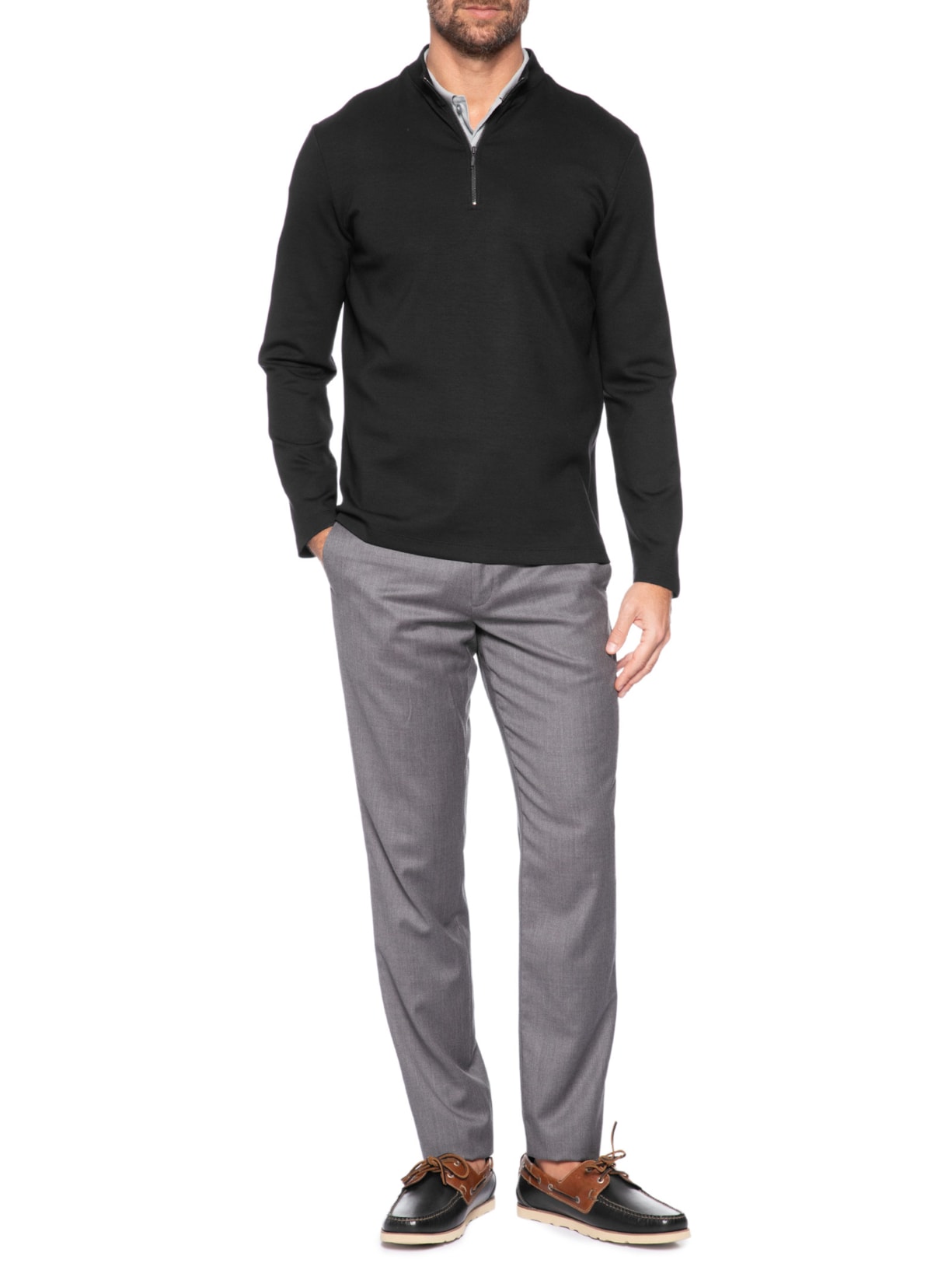 Blusa Masculina Gola Rolê Half Zíper Preto Ricardo Almeida