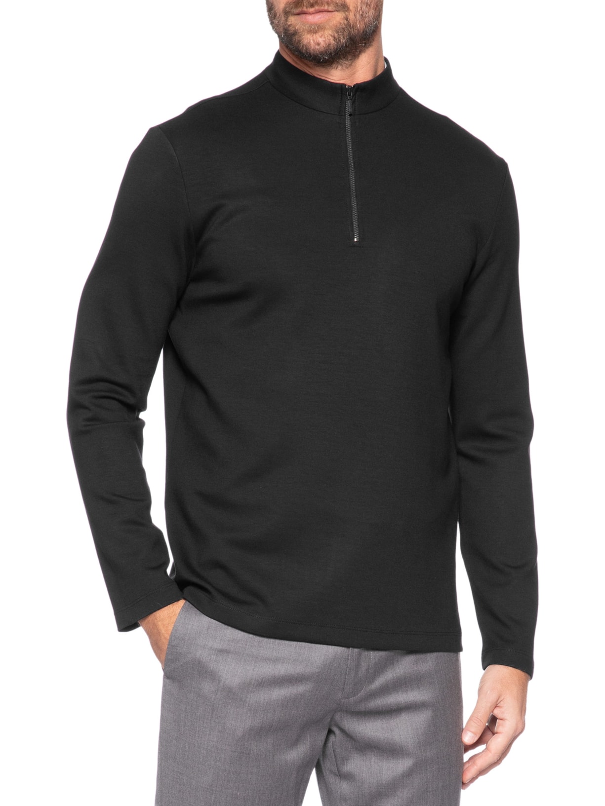Blusa Masculina Gola Rolê Half Zíper Preto Ricardo Almeida